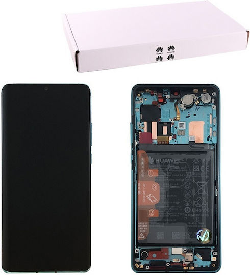 Huawei Οθόνη με Μηχανισμό Αφής και Πλαίσιο για Huawei P30 Pro (Μπλε)