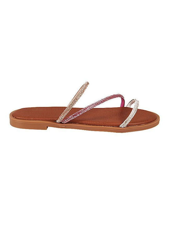 Elenross Damen Flache Sandalen Pink Gold