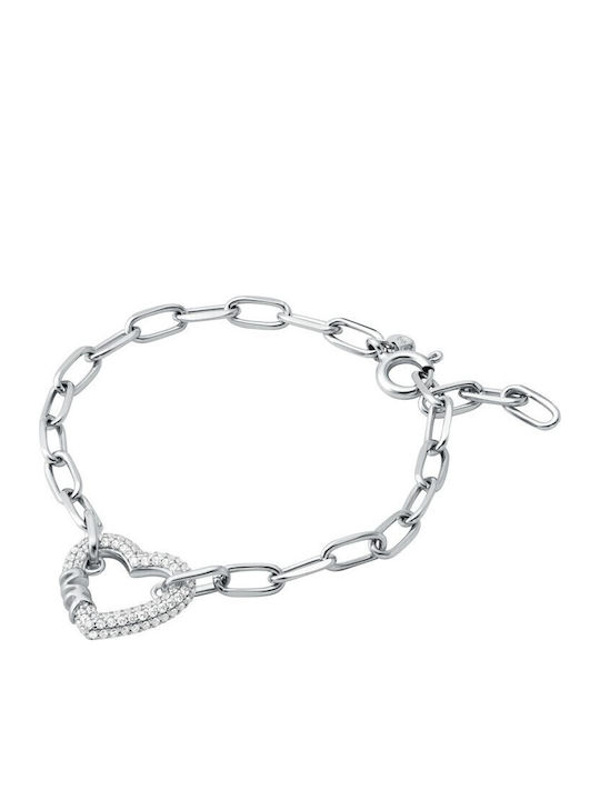 Michael Kors Premium Love Sterling Γυναικείο Βραχιόλι Αλυσίδα με σχέδιο Καρδιά από Ασήμι