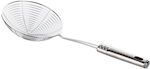 General Trade Deep Metallic Colander Slotted Spoon Silver 33cm