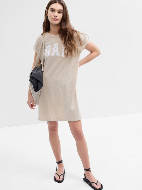 GAP Sommer Mini T-Shirt Kleid Beige