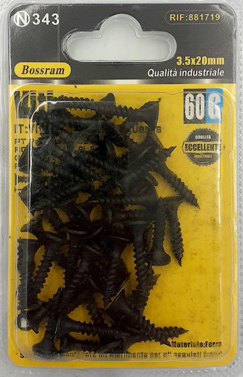 Bossram Phillips Drywall Screw Metallic with Diameter M3.5 and Length 20mm 50pcs in Case