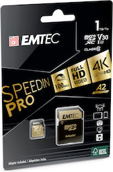 Emtec SpeedIN Pro microSDXC 1TB U3 V30 A2 UHS-I 100MB/s With Adapter Emtec SpeedIN Pro microSDXC 1TB U3 V30 A2 UHS-I 100MB/s With Adapter