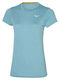 Mizuno Impusle Core Women's Athletic Blouse Short Sleeve Milky Blue