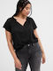 GAP Women's Summer Blouse Short Sleeve Black