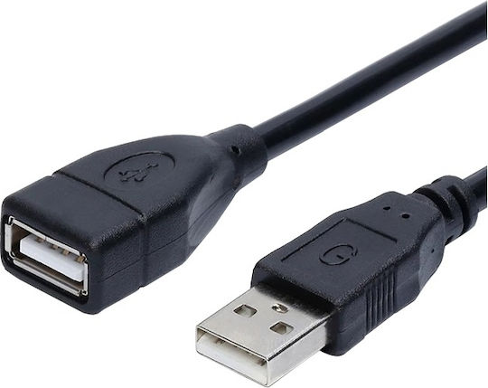 Tele USB 2.0 Кабел USB-A мъжки - USB-A женски Черен 1м CRT-103/USB