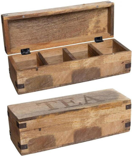 Atmosphera Кутия за Чай с Капак Дървена Кафява 32x10.3x9.5см 1 Брой