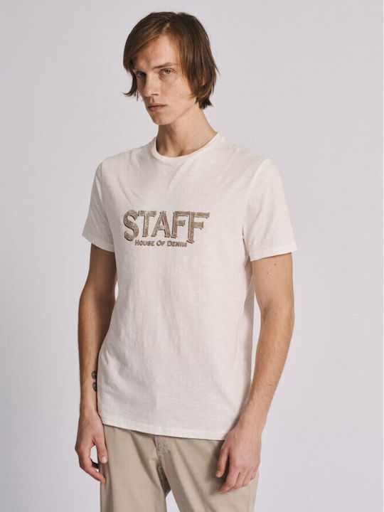 Staff Herren T-Shirt Kurzarm Weiß