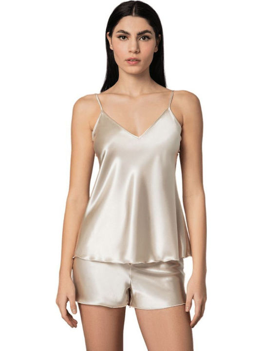 Milena by Paris Summer Satin Babydoll Gold