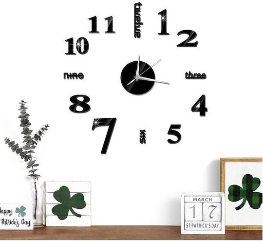 Factory 3D Wanduhr Aufkleber Kunststoff Schwarz