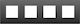 Vimar Horizontal Switch Frame 4-Slots Black 196...