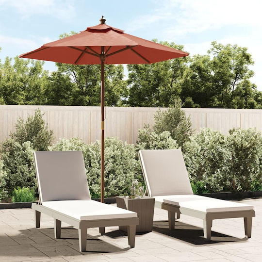 Round Wooden Parasol Terra Cotta Diameter 1.96xHeight 2.31m