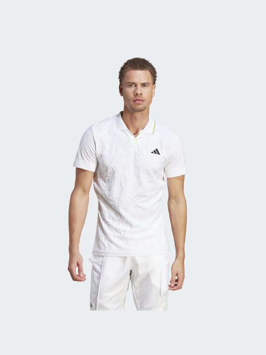 Adidas FreeLift Pro Bluza Sportivă pentru Bărbați cu Mânecă Scurtă Polo Albă