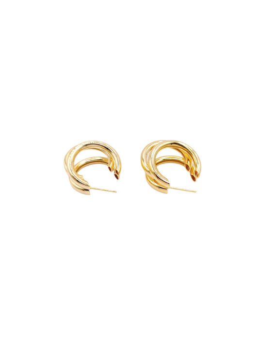 Gold plated steel earrings