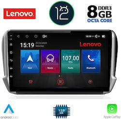 Lenovo Sistem Audio Auto pentru Peugeot 208 2012-2021 (Bluetooth/USB/WiFi/GPS/Apple-Carplay) cu Ecran Tactil 10.1"