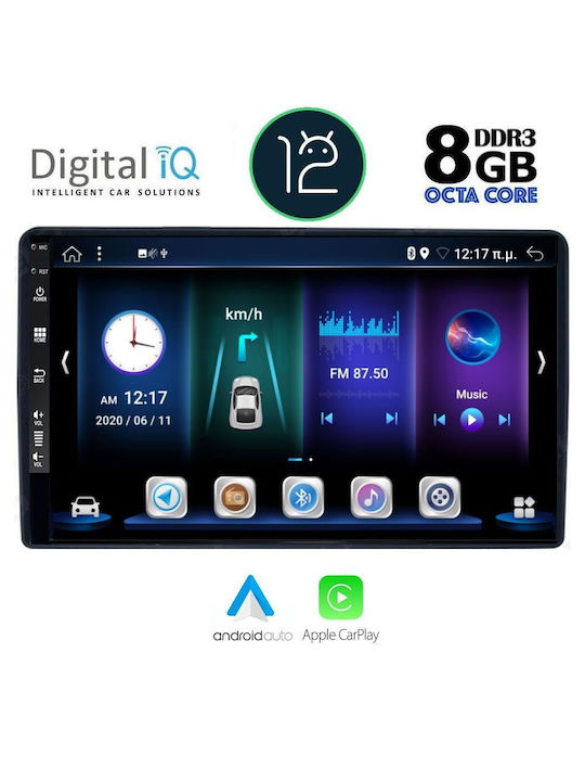 Digital IQ Sistem Audio Auto pentru Peugeot Partener Citroen Berlingo 2008-2018 (Bluetooth/USB/WiFi/GPS/Apple-Carplay) cu Ecran Tactil 9"