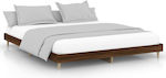 Bed Base Double made of Wood Brown 140x200cm.