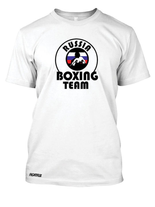 Fightflix Boxlogo XIII Weißes Premium-T-Shirt