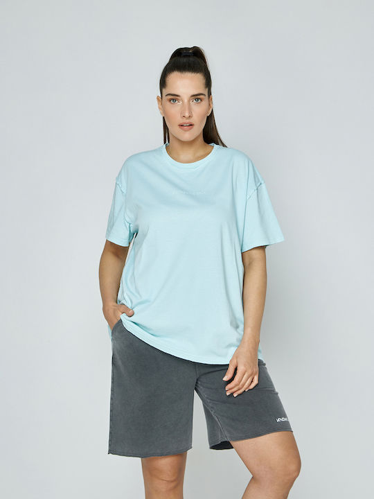 Mat Fashion Damen Sportlich T-shirt Blau