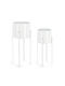 Bizzotto Ester Planter Metal White with Stand 28x28x65cm.