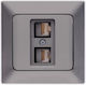 Eurolamp Double Network Socket RJ45 Cat6 Gray 1...