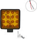 Factory Pătratς Rezistent la apă Faruri Auto LED 12V 48W 10.5cm cu Portocaliu Iluminare 1buc