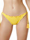 Solid Bikini Slip με Κορδονάκια Κίτρινο