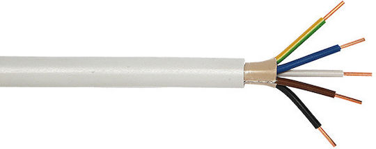 Elmark Power Cord Type NYM with Cable Properties 5x2.5mm² in White Colour 1m