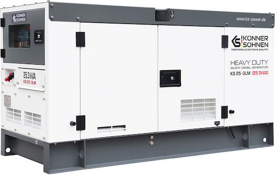 Könner & Söhnen KS 25-3LM Трофазен Тиха Генератор Дизел с Максимална Мощност 25.3kVA