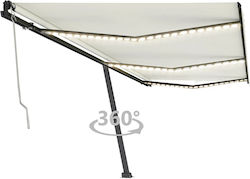 vidaXL Terrace Wall Tent with LED Light and Wind Sensor Gray 6x3.5cm