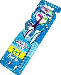 Oral-B Complete 5 Way Clean 40 1+1 Manual Toothbrush Medium Fuchsia - Blue 2pcs