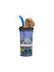 Gim Jurassic World Franchise Wasserbrille Kunststoff Blau mit Strohhalm 360ml
