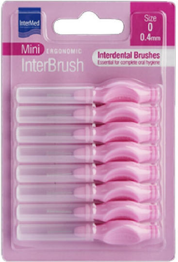 InterMed Ergonomic Mini Periuțe Interdentare 0.4mm Roz 8buc