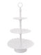 Inart Metallic Dessert Tower Stand with 3 Tiers White 31x31x53cm