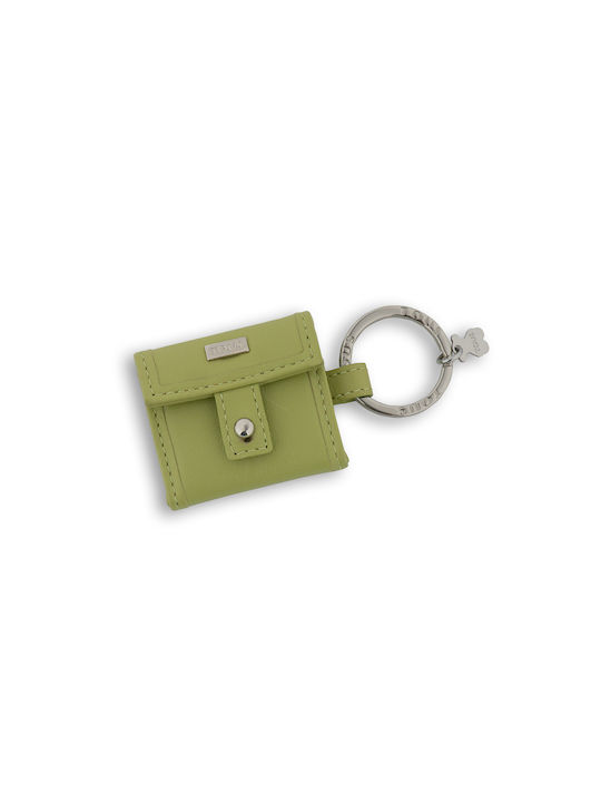 Tous Leather Keychain Green Open 1082701