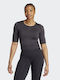 Adidas Aeroknit Women's Athletic Blouse Short Sleeve Black / Grey Six