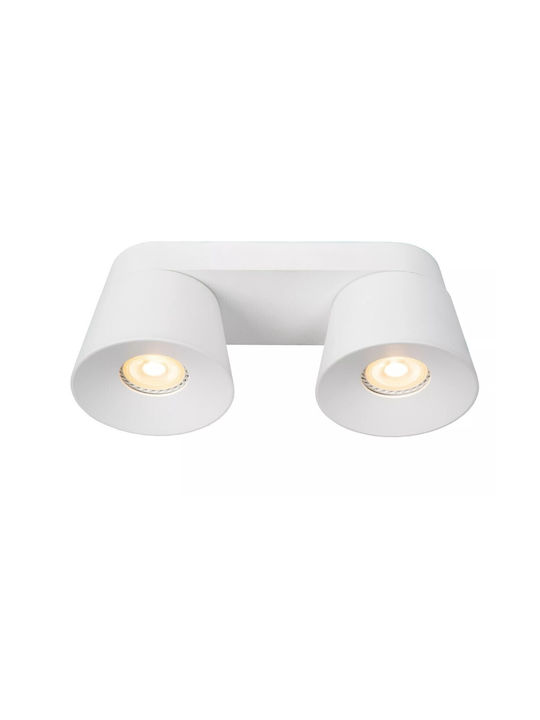 Lucide Lightning Trigono Διπλό Σποτ με Ντουί GU10 σε Λευκό Χρώμα