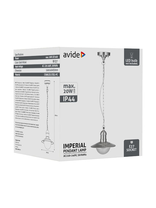 Avide Imperial Corp de iluminat de Exterior E27 în Culoare Argintiu 15.001.1536