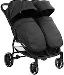 Kikka Boo Happy 2 Double Stroller Suitable for Newborn Black 11.5kg