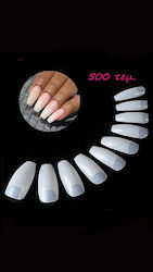 Nail Tips Coffin 500 Pieces Natural