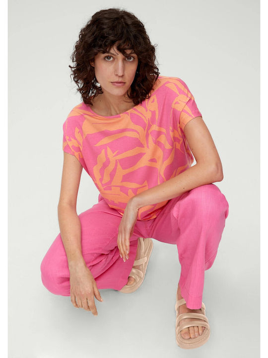 S.Oliver Γυναικείο T-shirt Floral Ροζ