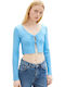 Γυναικείο Crop Top Μακρυμάνικο Γαλάζιο
