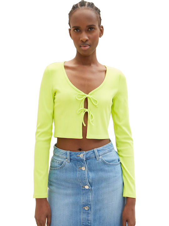 Tom Tailor Γυναικείο Crop Top Μακρυμάνικο Κίτρινο