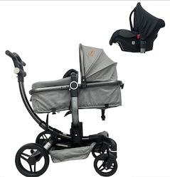 ForAll Monaco 3 in 1 Verstellbar 3 in 1 Baby Kinderwagen Geeignet für Neugeborene Gray 15.6kg