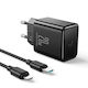 Joyroom Φορτιστής με Θύρα USB-C και Καλώδιο USB-C - Lightning 20W Power Delivery Μαύρος (JR-TCF06)