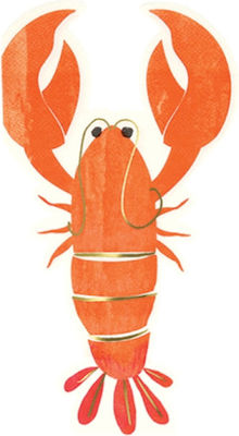 Party Napkins Lobster Orange 20x10.8cm. 16pcs