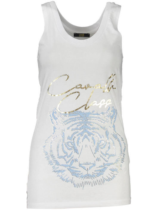 Roberto Cavalli Damen Sportliche Bluse Ärmellos Weiß