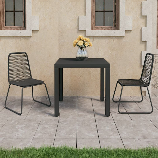 Garten- und Outdoor-Möbelsets für kleinen Raum 3 Stück Schwarz