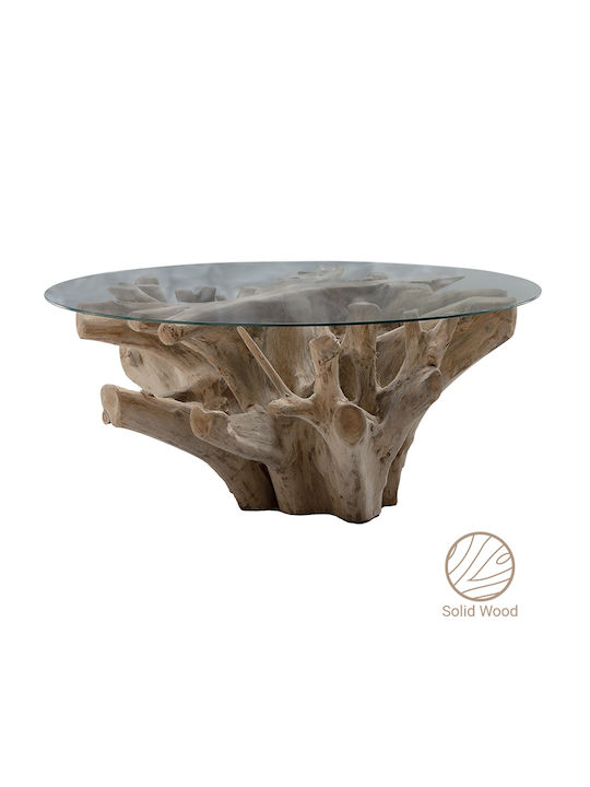 Balance Round Solid Wood Coffee Table Natural L100xW100xH46cm