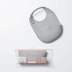 Miniware Impermeabila Bavetă Silicon cu buton & Buzunar Gri